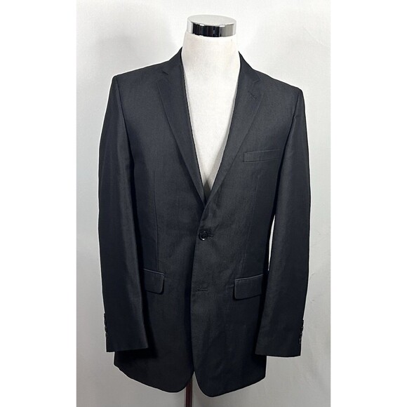 Perry Ellis Portfolio 40L Slim Fit Sport Coat Gray Two Button Double Vented - Picture 2 of 8